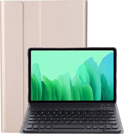 Hoes - Geschikt voor Samsung Galaxy Tab A7 (2020) - Keyboard Book Cover - Toetsenbord Case - Hoesje - Goud