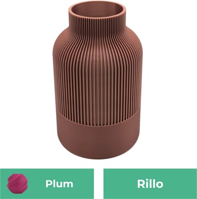 Rillo Japandi Vaas - Decoratievaas Droogbloemen - Plum - 20CM