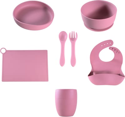 Sproudsy Serviesset Serene - Kinderservies - Kraamcadeau - Baby - 6-delig - Hot Pink