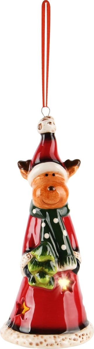 Dekoratief | Hanger Rudolf m/boompje, dolomiet, LED, 5x5x13cm | A245757