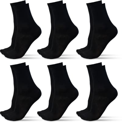 Bamboe Sokken - 6 Paar - Sokken - Maat 38-43 - Sokken Dames - Sokken Heren - Comfortabel - Zwart - Saaf