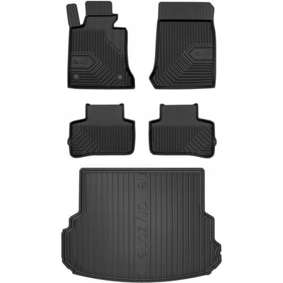 FROGUM 77 Set Automatten en Kofferbakmat - Geschikt voor Mercedes-Benz GLK X204 (2008-2015) - TPE Rubber - Zwart
