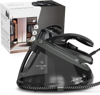 TIM® Strijkijzer met stoomgenerator - strijkijzer met stoom - Strijkijzer - Zwart - ‎38cm x 20cm x 1cm