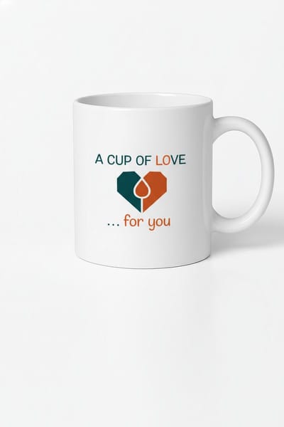 Liefdesmok 'A Cup of Love' | Uniek Hart Design Koffiemok voor Jou