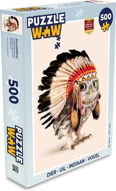 Puzzel Dier - Uil - Indiaan - Vogel - Legpuzzel - Puzzel 500 stukjes