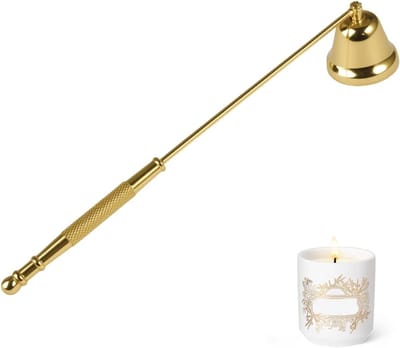 Metalen Kaarsenblusser met Lange Handgreep, Veilig Blussen van Vlammen, Ideaal voor Geurkaarsen en Thuisgebruik, Luxe Gouden Afwerking