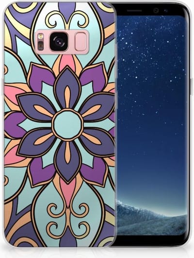 Samsung Galaxy S8 TPU Case Purple Flower