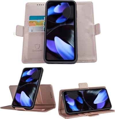 Geschikt voor Google Pixel 9 / Google Pixel 9 Pro - Book Case Hoesje - Uitneembaar Hoesje - Magnetische Sluiting - Portemonnee Rose