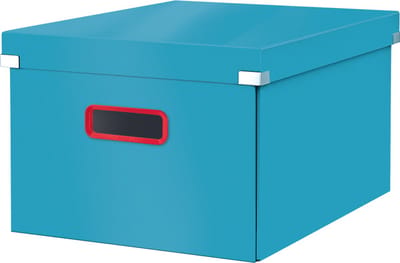 Leitz Cosy Click & Store Middelgrote A4 Opbergdoos - 85% Gerecycled Karton - Opvouwbare Archiefdoos met Deksel - 28.1 x 20 x 37 Cm (BxHxD) - Sereen Blauw