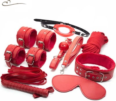 Erodit® Double Gag Bondage Set - Rood - 8-delig - BDSM - Seksspeeltjes - Erotiek - Mannen - Vrouwen - Koppels