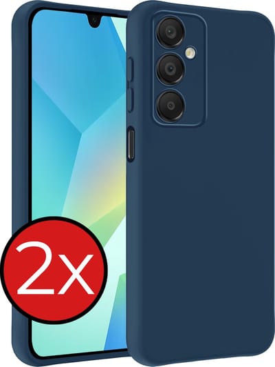 Hoesje - 2 Stuks - Geschikt voor Samsung Galaxy A16 - Sterk & Shockproof - Telefoonhoes - Back Cover - Case Siliconen - Telefoon Hoes - Donkerblauw