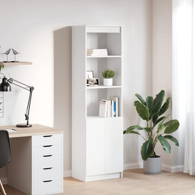 vidaXL - Highboard - 50x35x180 - cm - spaanplaat - wit