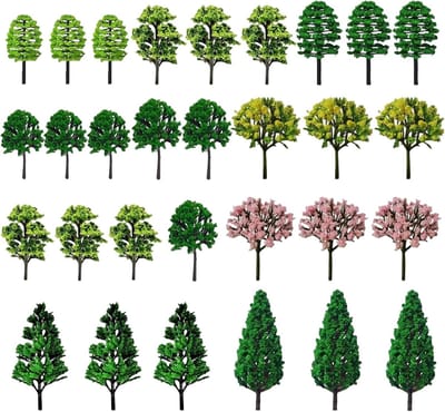 Modelbouwbomen voor spoorlandschap - 30 stuks (3,5 cm-7 cm) voor miniatuur decoratie, DIY landschap en zandtafel groen