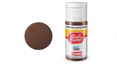 AMMO by Mig Jimenez Hobbyverf Acrylverf - MIG R0006 Rail Center - Sleeper Brown - Acryl - 15ml Verf flesje - 15 ml