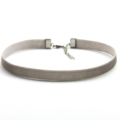 Jomide Choker - Zilverkleurig - Retro - Fluweel