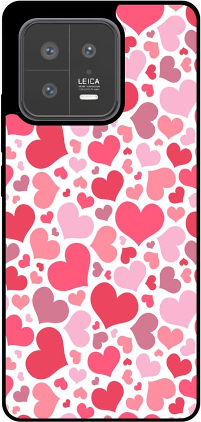 Smartphonica Telefoonhoesje Geschikt voor Xiaomi 13 met Hartjes Print - Hearts Design TPU Backcover Case - Kinder Hoesje met Hartjes Design geschikt voor Xiaomi 13