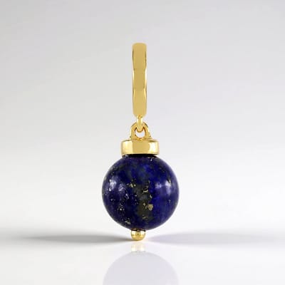 Cavill - Ronde 3,987 ct Lapis Lazuli Hanger - Verguld 925 Sterling Zilver - Afghaanse Edelsteen - Elegante Handgemaakte Sieraden