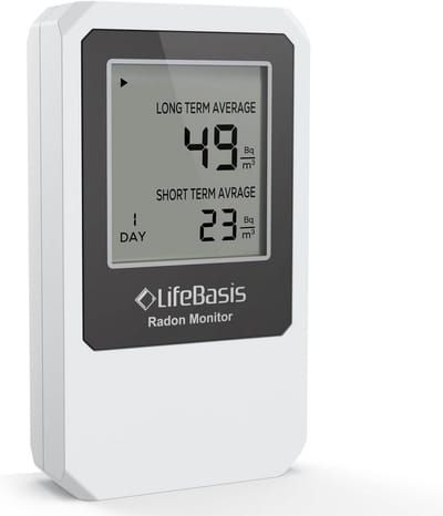 Radondetector Draadloos - Luchtkwaliteitsmonitor voor Korte & Lange Termijn Meting in Huis
