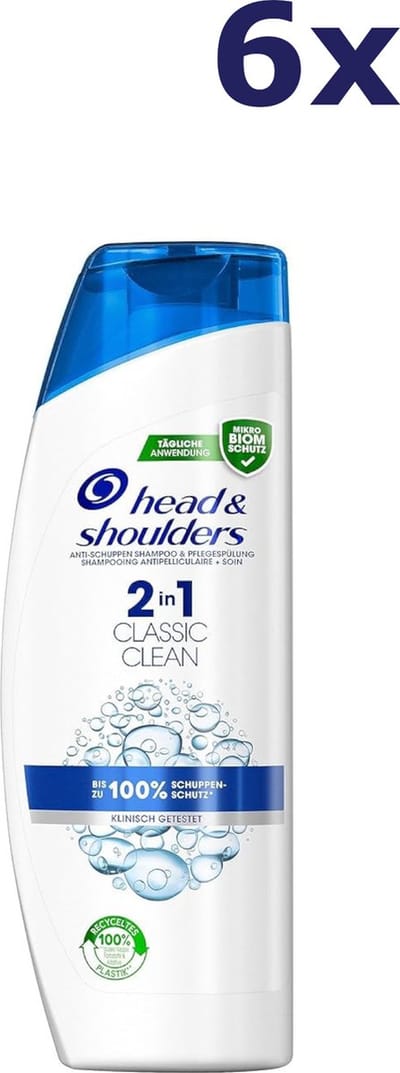 Head & Shoulders Shampoo Classic Clean 2in1 6 X400 ml VOORDEELVERPAKKING