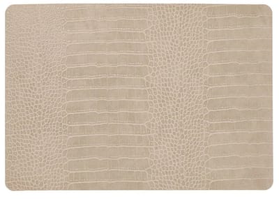Unique Living placemats Croco lederlook - 1x - 43 x 30 cm - beige - pvc - tafel onderleggers