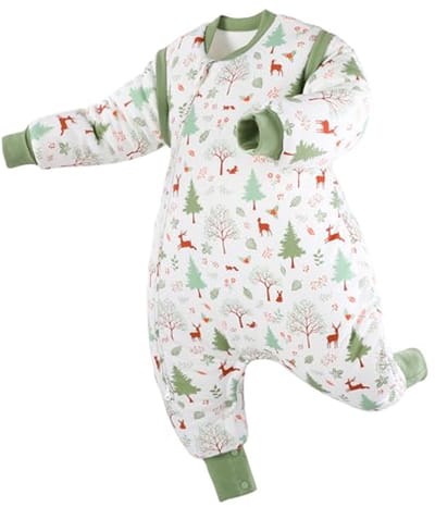 Winter Baby Slaapzak met Voeten Katoen 2.5 TOG Afneembare Mouwen