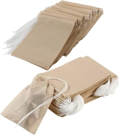 Wegwerp-theezeef - Papieren filterzakken - Biologisch afbreekbaar - 200 stuks - Voor losse thee - 5 x 7 cm