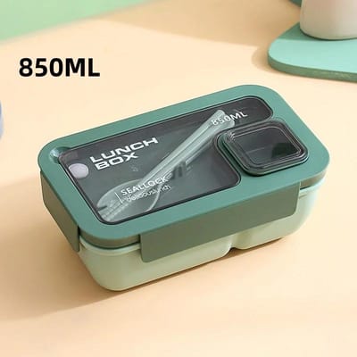 850ml/1100ml Draagbare Lunchbox Magnetron Bento Boxen met Bestek voor Kinderen School Kantoor Lekvrije Voedselopbergcontainer gray