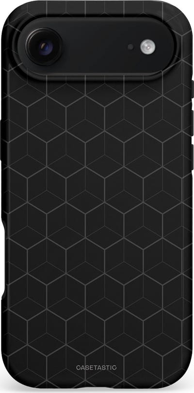 Casetastic hoesje geschikt voor Apple iPhone Air - MagSafe - Dubbellaagse bescherming - Hexago - Fashion Case - Zwart