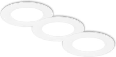 Briloner Jeft - Set van 3 LED inbouwspots 230V - 7992036 - Plat - 9 cm diameter - Neutraal wit licht - Ø9 x 2,8 cm - Wit