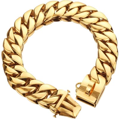 Honden Halsband Grote Hond Halsband Metalen Gouden Ketting 32 Mm Roestvrij Staal Bulldog Pitbull Halsband Riem Huisdier Trainen Hondenhalsband Lijn (as the picture,S  32mmX40cm)