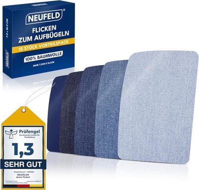 Strijkpleisters Set - Strijkbare Patches voor Kledingreparatie - 15 Stuks in Diverse Kleuren