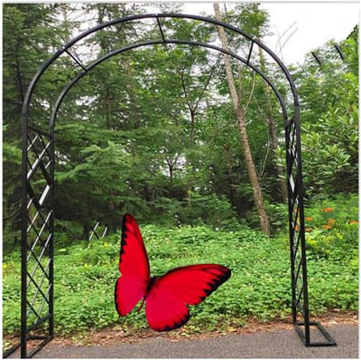 Metalen Rozenboog - Tuinboog Prieel - Planten Ondersteunen - Stevige Antiroest Frame - 180x230cm - Zwart