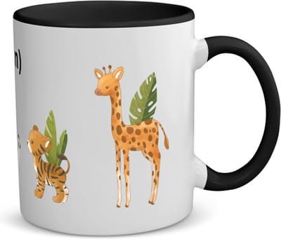 Akyol - dieren met eigen naam koffiemok - theemok - zwart - Dierentuin - dieren liefhebbers - leuke cadeau voor iemand die van houdt van dieren - verjaardagscadeau - kado - gift - 350 ML inhoud