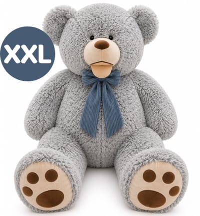 Topknuffels® Gigantische Teddybeer Grijs Pluche Knuffel XXL 170 cm - Extra Grote Knuffelbeer Teddy Beer - XXXL Speelgoed Knuffels - Groot Cadeau Valentijnsdag Verjaardag voor Jongens Meisjes