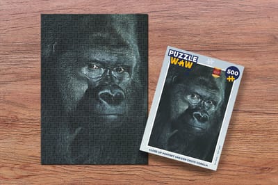 Puzzel Close up portret van een grote Gorilla - Legpuzzel - Puzzel 500 stukjes