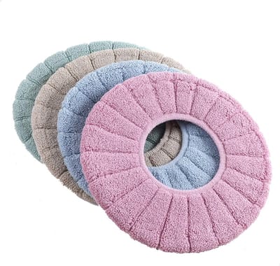 Zachte en Warme Toiletbril Hoezen Set van Vier Kleurrijke Stuks voor Comfort en Hygiëne