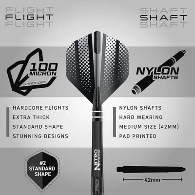 Professionele Tungsten Dartpijlen Met Flights en Schachten - Keuze uit 20, 22, 24, 26 of 28g