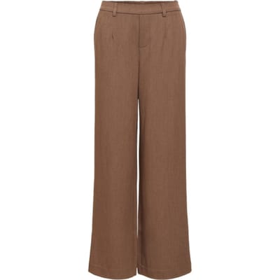 Object Objlisa Wide Pant Broeken Dames - Bruin - Maat 36