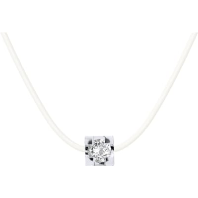 Ketting Diamond Solitaire 0030 Cts Nylon Transparant 925