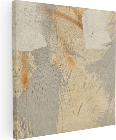 Artaza Canvas Schilderij Abstract Beige - 30x30 cm - Klein - Muurdecoratie Woonkamer - Wanddecoratie Industrieel - Kamer Accessoires