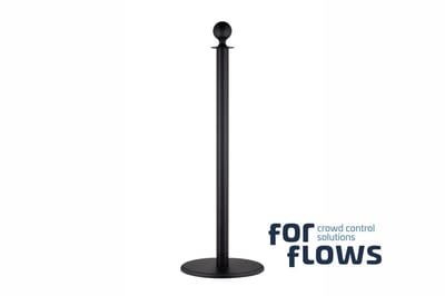 ForFlows Gala afzetpaal voor rode loper - Zwart - Ronde kop