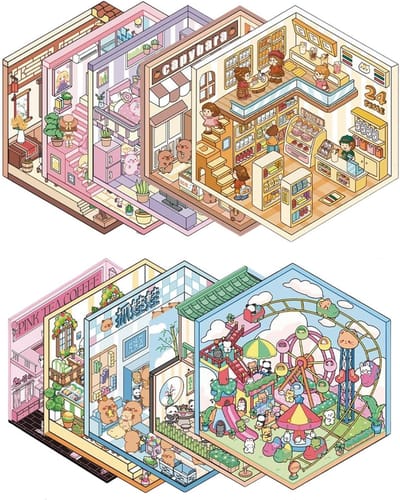 Stickers 10 Set 3D House DIY Schattige 3D-Stickers voor Volwassenen en Kinderen