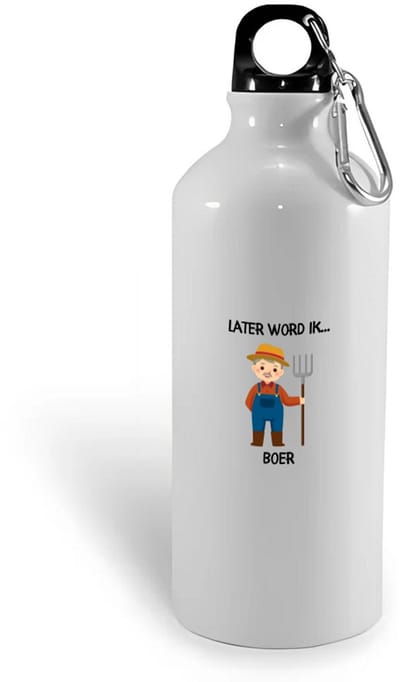 Hacebo® - Later word ik boer waterfles - Boer - Baby's - Boer - tractor - trekker - groene trekker - steun de boer - landbouw - akkerbouw - veehouder - truck - boerenbedrijf - water fles - 400ML