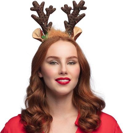 Boland - Diadeem rendier Comet - Één maat - Volwassenen - Unisex - Kerst - Themafeest