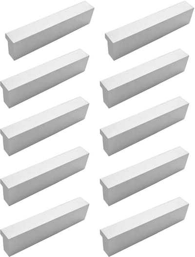 Dailygoods- Deurgrepen Aluminiumlegering - Meubelgrepen - Keukenhandgrepen - L-handgrepen - 10 Stuks - Gatafstand 32 mm