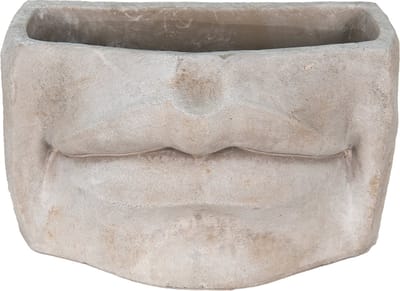 Bloempot voor Binnen – Grijs – Rustieke Pot – 26x16x16 cm – Steen – Zebra-motief