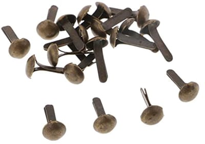 200 Stuks Metalen Paper Fasteners met Ronde Kop voor Scrapbooking, Kunst en DIY Projecten - Bronskleurig