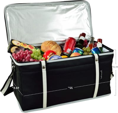 Opvouwbare Koeltas - Zachte Koeler - Picknick en Uitjes - Zelfdragend Frame - 36 Quarts - Zwart