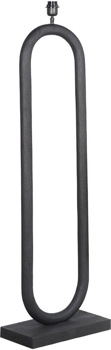 by Mooss - Vloerlamp - Houston - Zwart - Hout - Ovaal - Minimalistisch - Stoer - Hip - Trendy - Woonkamer - Eyecatcher - 140cm