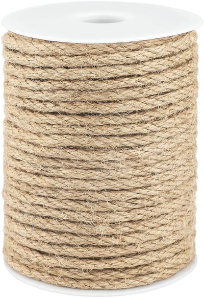 Allecto - Jute Henneptouw - 6 mm Dik - Sterk en Natuurlijk - 30 m - Knutseltouw voor Tuinieren en Ambachten - Geschikt voor Kattenkrabber